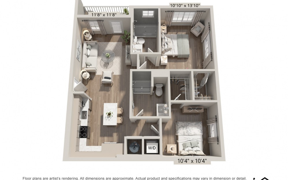 2 bedroom floorplan